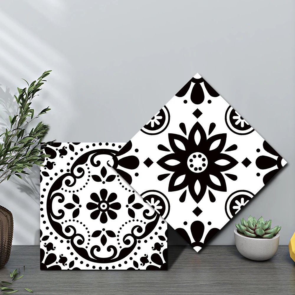16pcs/Set Matte Waterpoof Tile Wall Sticker Home Decoration Peel & Stick Wallpaper Kitchen Bathroom Wardrobe Floor PVC Art Mural