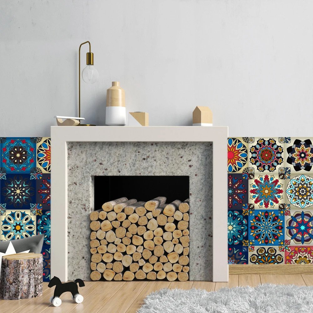 16pcs/Set Matte Waterpoof Tile Wall Sticker Home Decoration Peel & Stick Wallpaper Kitchen Bathroom Wardrobe Floor PVC Art Mural