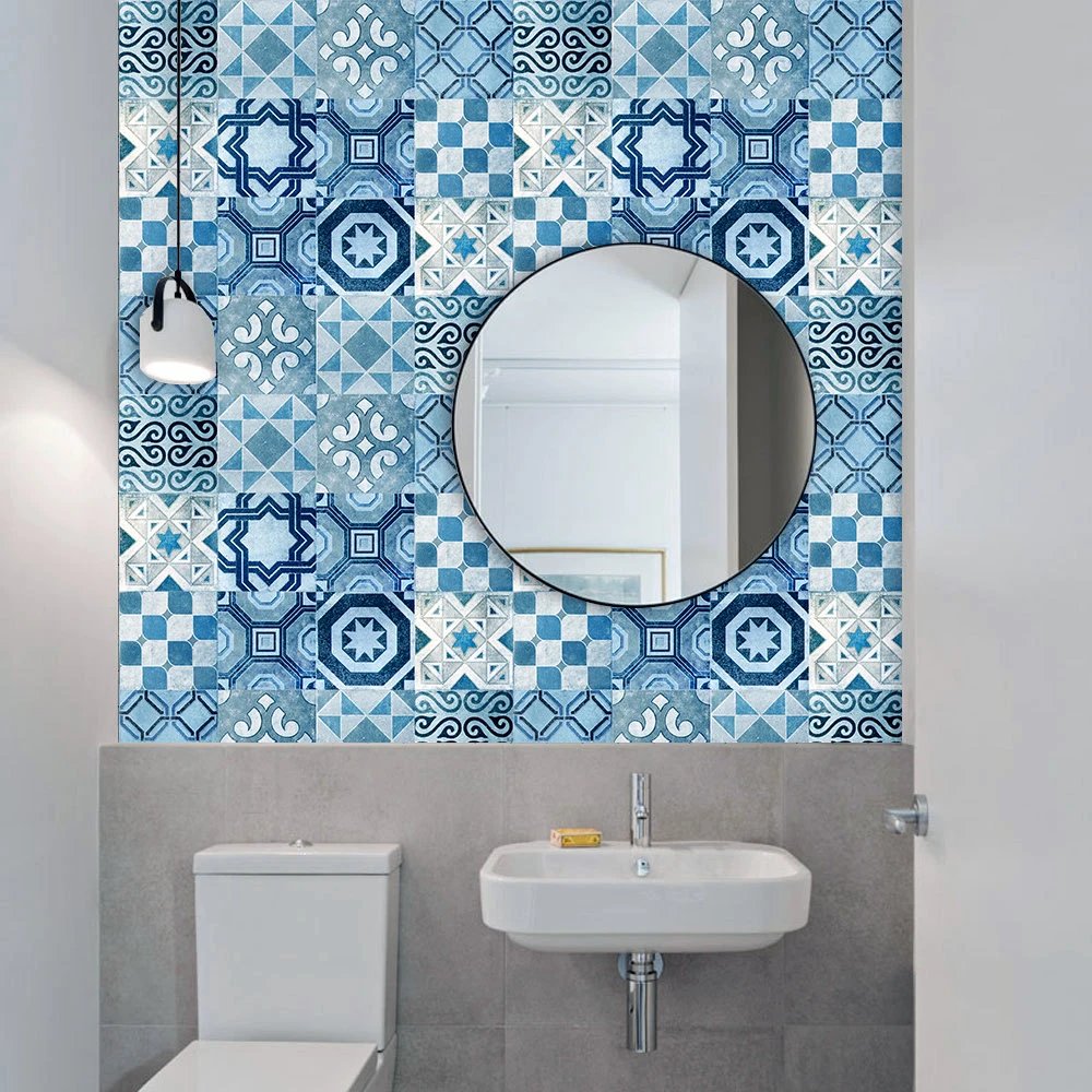 16pcs/Set Matte Waterpoof Tile Wall Sticker Home Decoration Peel & Stick Wallpaper Kitchen Bathroom Wardrobe Floor PVC Art Mural