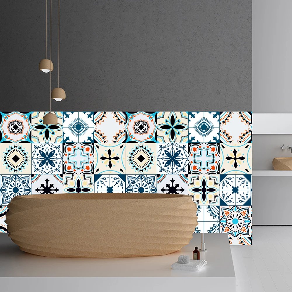 16pcs/Set Matte Waterpoof Tile Wall Sticker Home Decoration Peel & Stick Wallpaper Kitchen Bathroom Wardrobe Floor PVC Art Mural