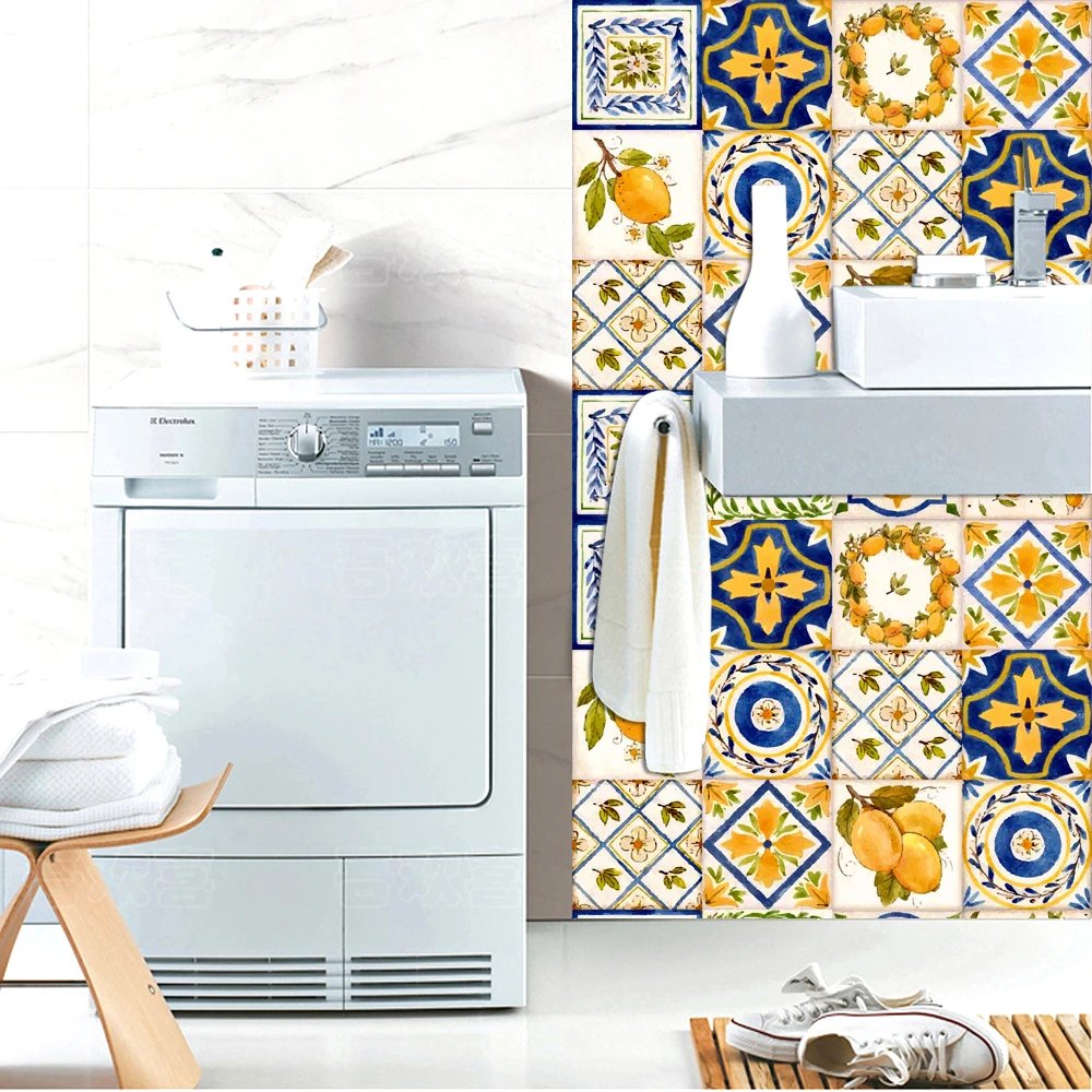 16pcs/Set Matte Waterpoof Tile Wall Sticker Home Decoration Peel & Stick Wallpaper Kitchen Bathroom Wardrobe Floor PVC Art Mural