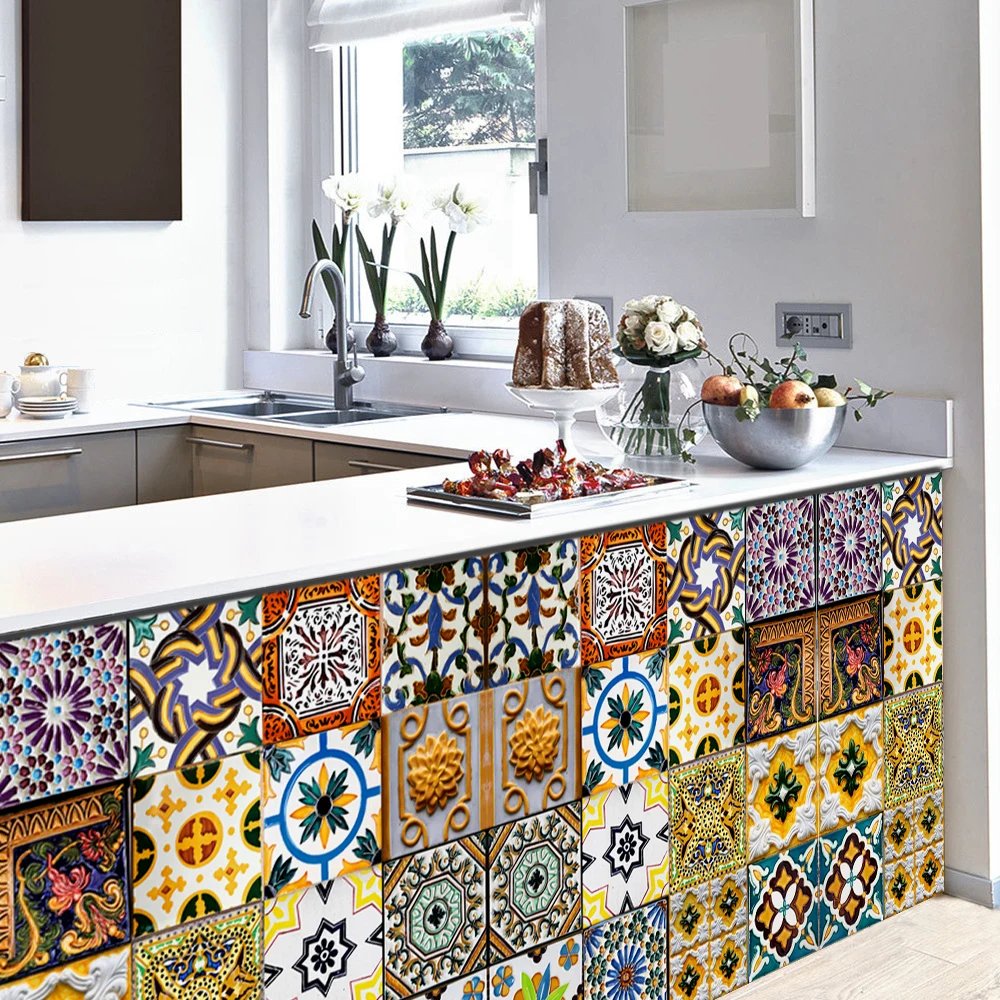 16pcs/Set Matte Waterpoof Tile Wall Sticker Home Decoration Peel & Stick Wallpaper Kitchen Bathroom Wardrobe Floor PVC Art Mural