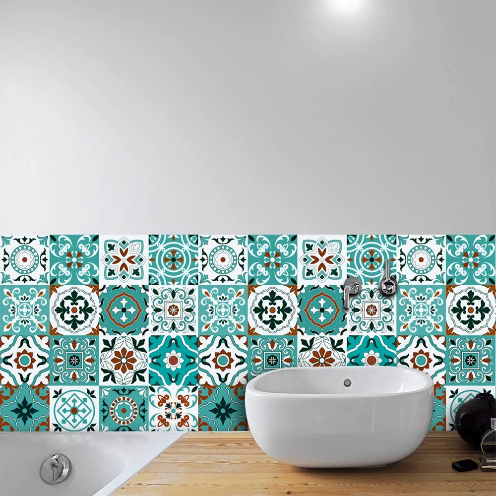 16pcs/Set Matte Waterpoof Tile Wall Sticker Home Decoration Peel & Stick Wallpaper Kitchen Bathroom Wardrobe Floor PVC Art Mural