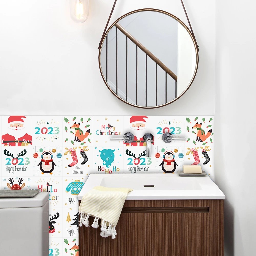 16pcs/Set Matte Waterpoof Tile Wall Sticker Home Decoration Peel & Stick Wallpaper Kitchen Bathroom Wardrobe Floor PVC Art Mural