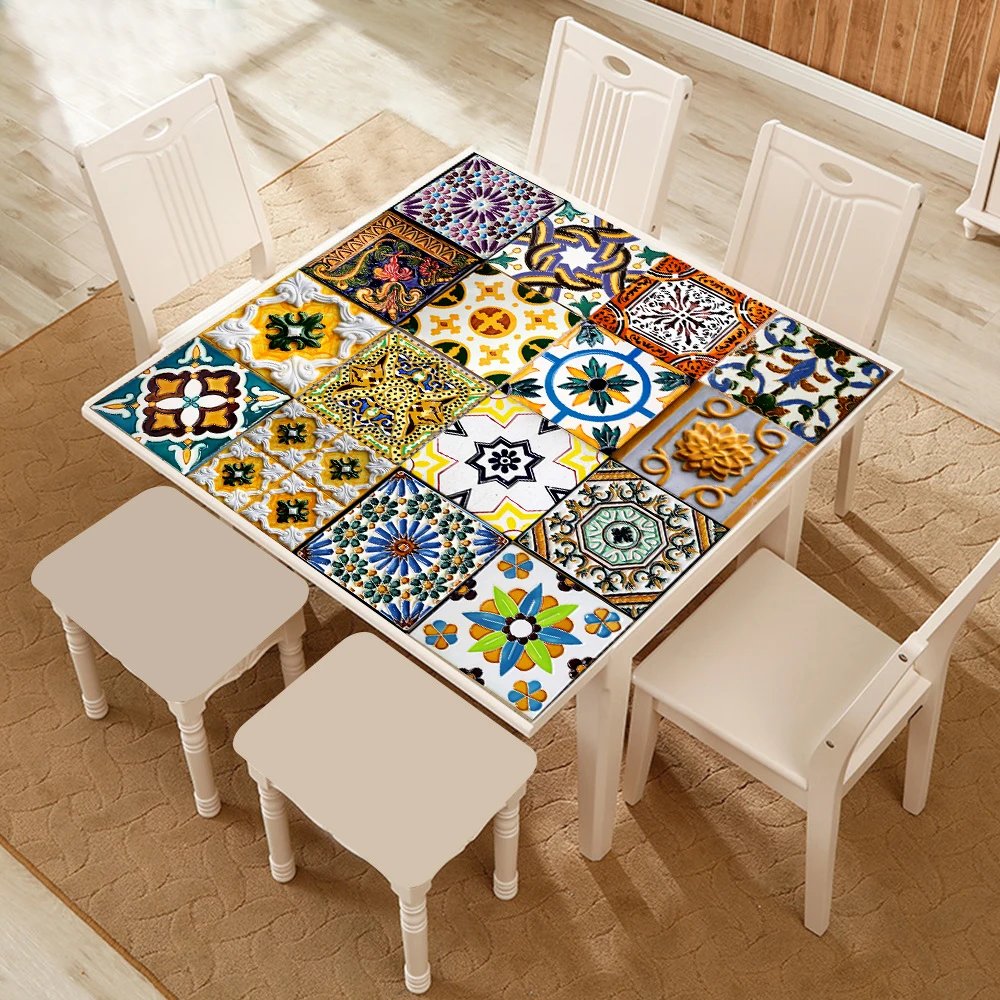 16pcs/Set Matte Waterpoof Tile Wall Sticker Home Decoration Peel & Stick Wallpaper Kitchen Bathroom Wardrobe Floor PVC Art Mural