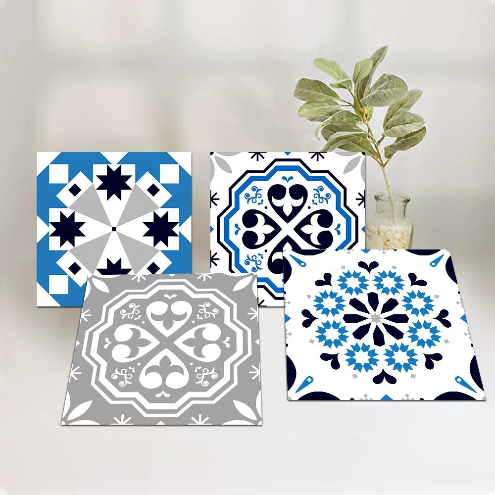 16pcs/Set Matte Waterpoof Tile Wall Sticker Home Decoration Peel & Stick Wallpaper Kitchen Bathroom Wardrobe Floor PVC Art Mural