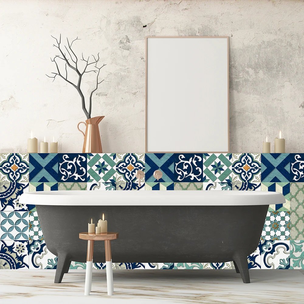 16pcs/Set Matte Waterpoof Tile Wall Sticker Home Decoration Peel & Stick Wallpaper Kitchen Bathroom Wardrobe Floor PVC Art Mural