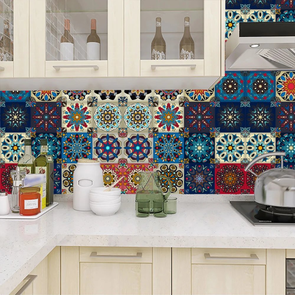 16pcs/Set Matte Waterpoof Tile Wall Sticker Home Decoration Peel & Stick Wallpaper Kitchen Bathroom Wardrobe Floor PVC Art Mural