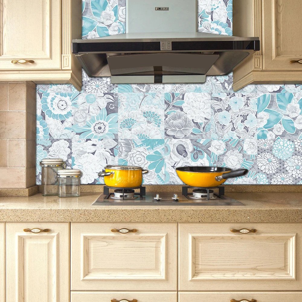 16pcs/Set Matte Waterpoof Tile Wall Sticker Home Decoration Peel & Stick Wallpaper Kitchen Bathroom Wardrobe Floor PVC Art Mural