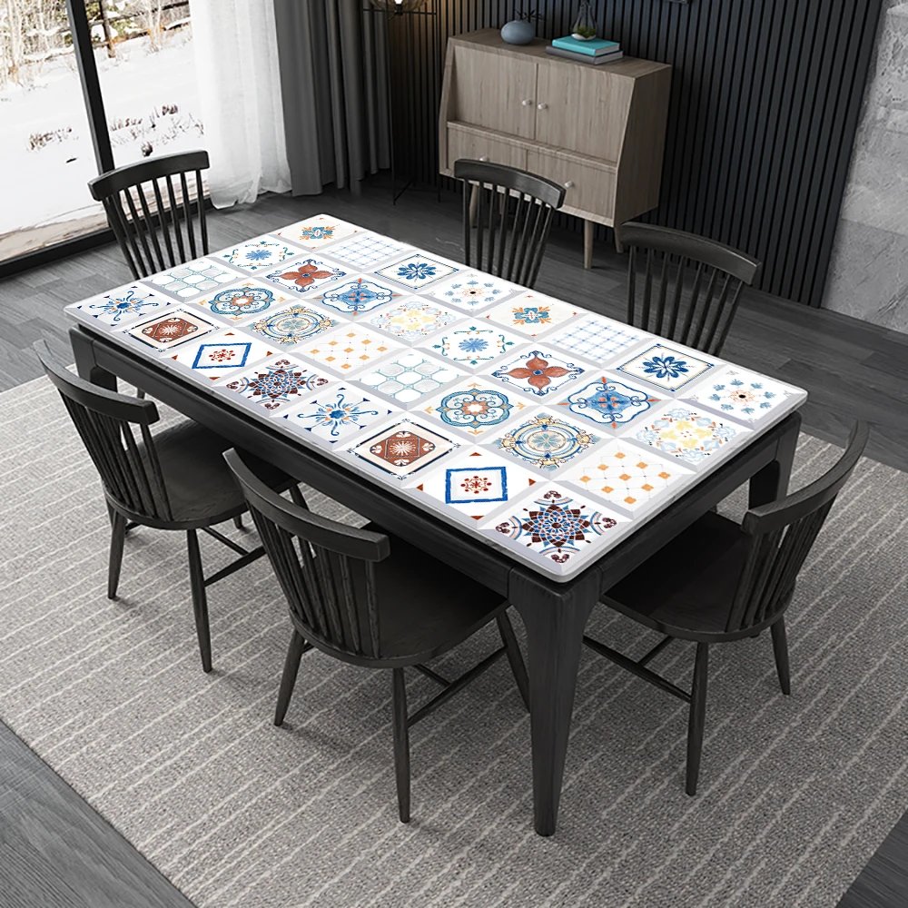 16pcs/Set Matte Waterpoof Tile Wall Sticker Home Decoration Peel & Stick Wallpaper Kitchen Bathroom Wardrobe Floor PVC Art Mural