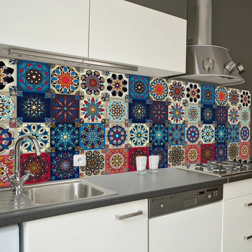 16pcs/Set Matte Waterpoof Tile Wall Sticker Home Decoration Peel & Stick Wallpaper Kitchen Bathroom Wardrobe Floor PVC Art Mural