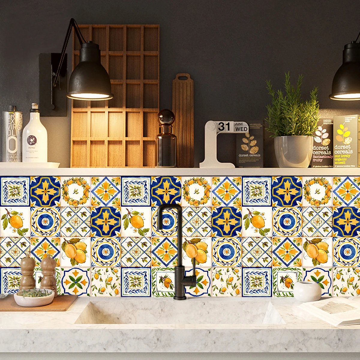 16pcs/Set Matte Waterpoof Tile Wall Sticker Home Decoration Peel & Stick Wallpaper Kitchen Bathroom Wardrobe Floor PVC Art Mural