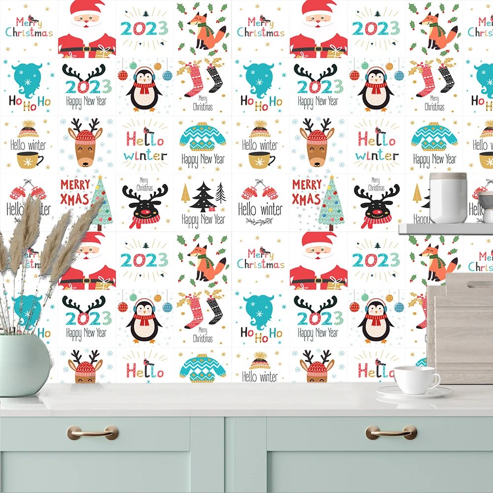 16pcs/Set Matte Waterpoof Tile Wall Sticker Home Decoration Peel & Stick Wallpaper Kitchen Bathroom Wardrobe Floor PVC Art Mural