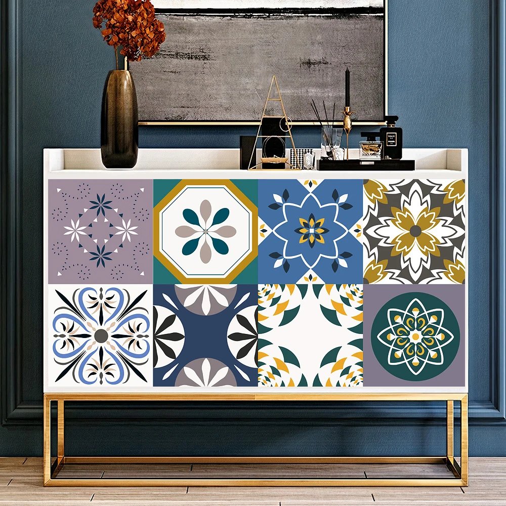 16pcs/Set Matte Waterpoof Tile Wall Sticker Home Decoration Peel & Stick Wallpaper Kitchen Bathroom Wardrobe Floor PVC Art Mural