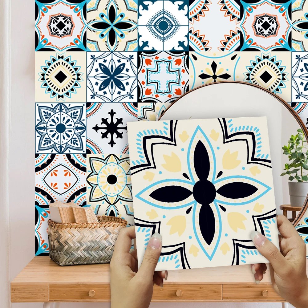 16pcs/Set Matte Waterpoof Tile Wall Sticker Home Decoration Peel & Stick Wallpaper Kitchen Bathroom Wardrobe Floor PVC Art Mural