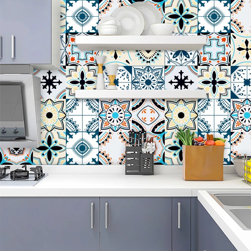 16pcs/Set Matte Waterpoof Tile Wall Sticker Home Decoration Peel & Stick Wallpaper Kitchen Bathroom Wardrobe Floor PVC Art Mural