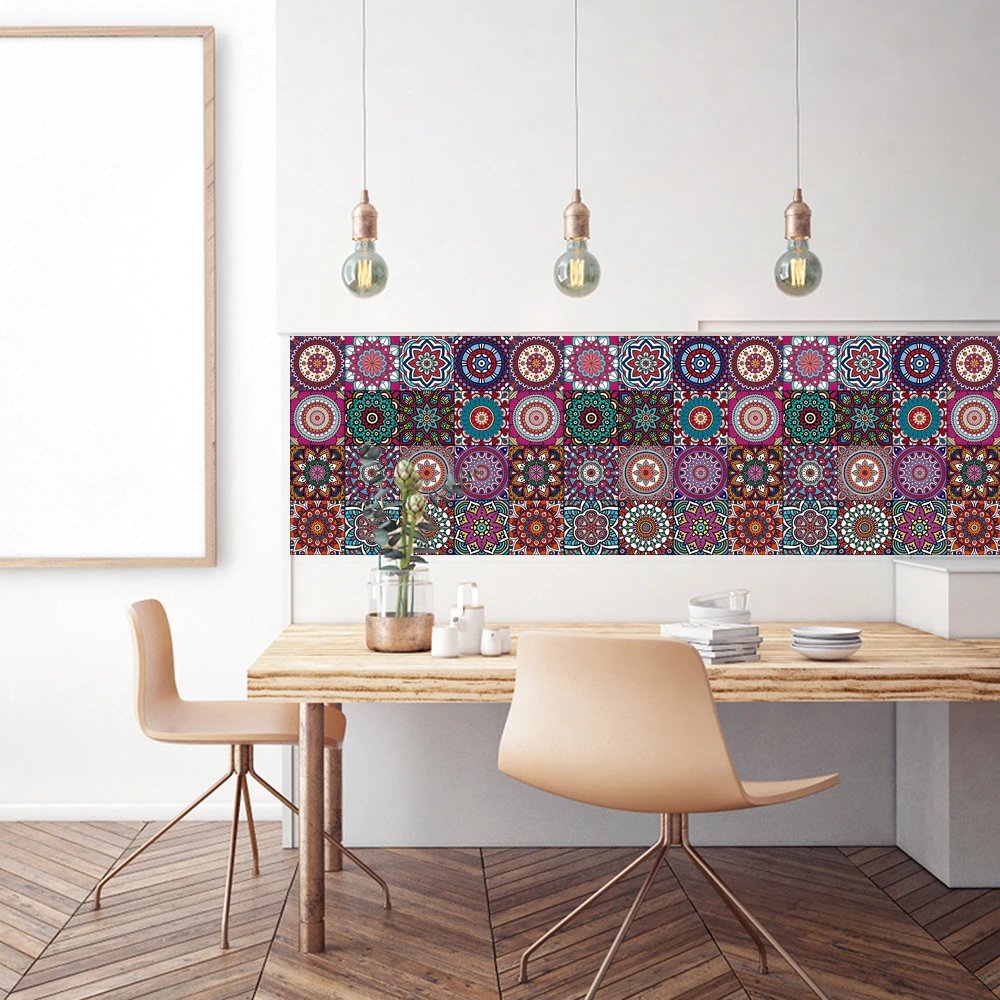 16pcs/Set Matte Waterpoof Tile Wall Sticker Home Decoration Peel & Stick Wallpaper Kitchen Bathroom Wardrobe Floor PVC Art Mural