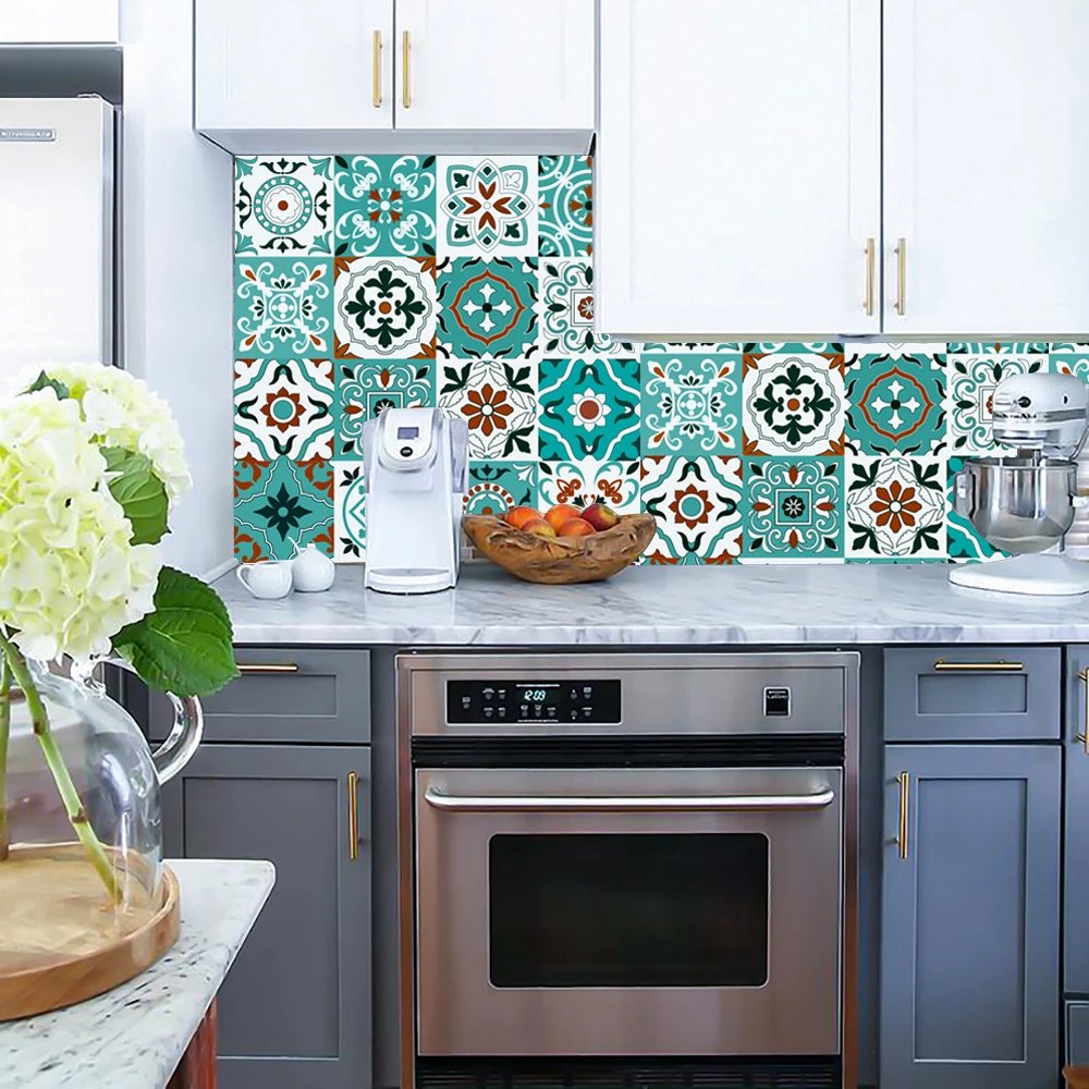 16pcs/Set Matte Waterpoof Tile Wall Sticker Home Decoration Peel & Stick Wallpaper Kitchen Bathroom Wardrobe Floor PVC Art Mural