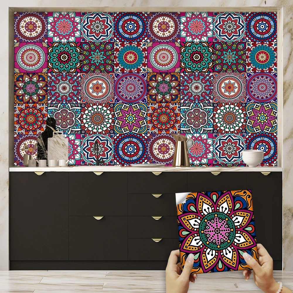 16pcs/Set Matte Waterpoof Tile Wall Sticker Home Decoration Peel & Stick Wallpaper Kitchen Bathroom Wardrobe Floor PVC Art Mural