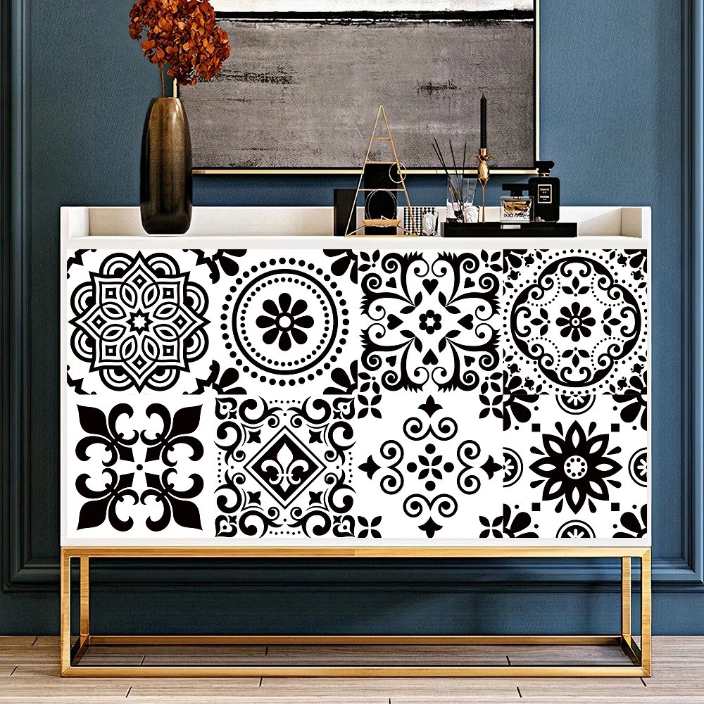 16pcs/Set Matte Waterpoof Tile Wall Sticker Home Decoration Peel & Stick Wallpaper Kitchen Bathroom Wardrobe Floor PVC Art Mural