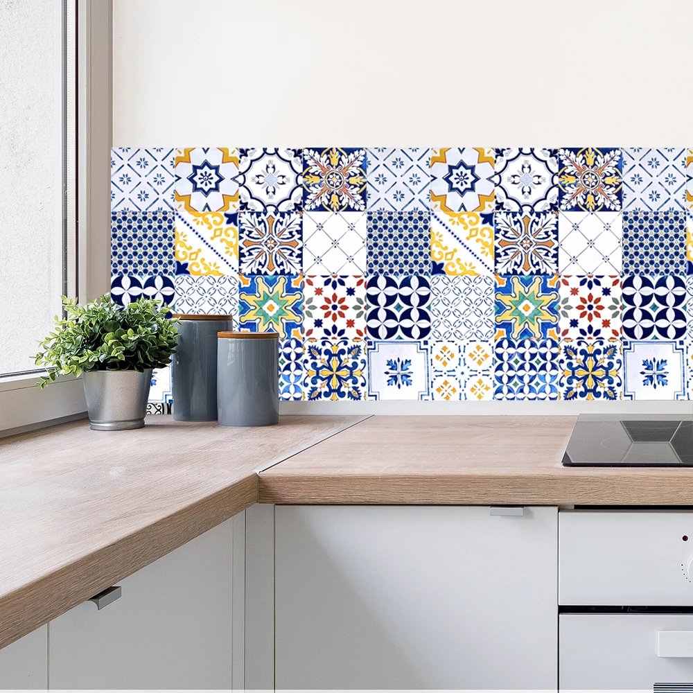 16pcs/Set Matte Waterpoof Tile Wall Sticker Home Decoration Peel & Stick Wallpaper Kitchen Bathroom Wardrobe Floor PVC Art Mural