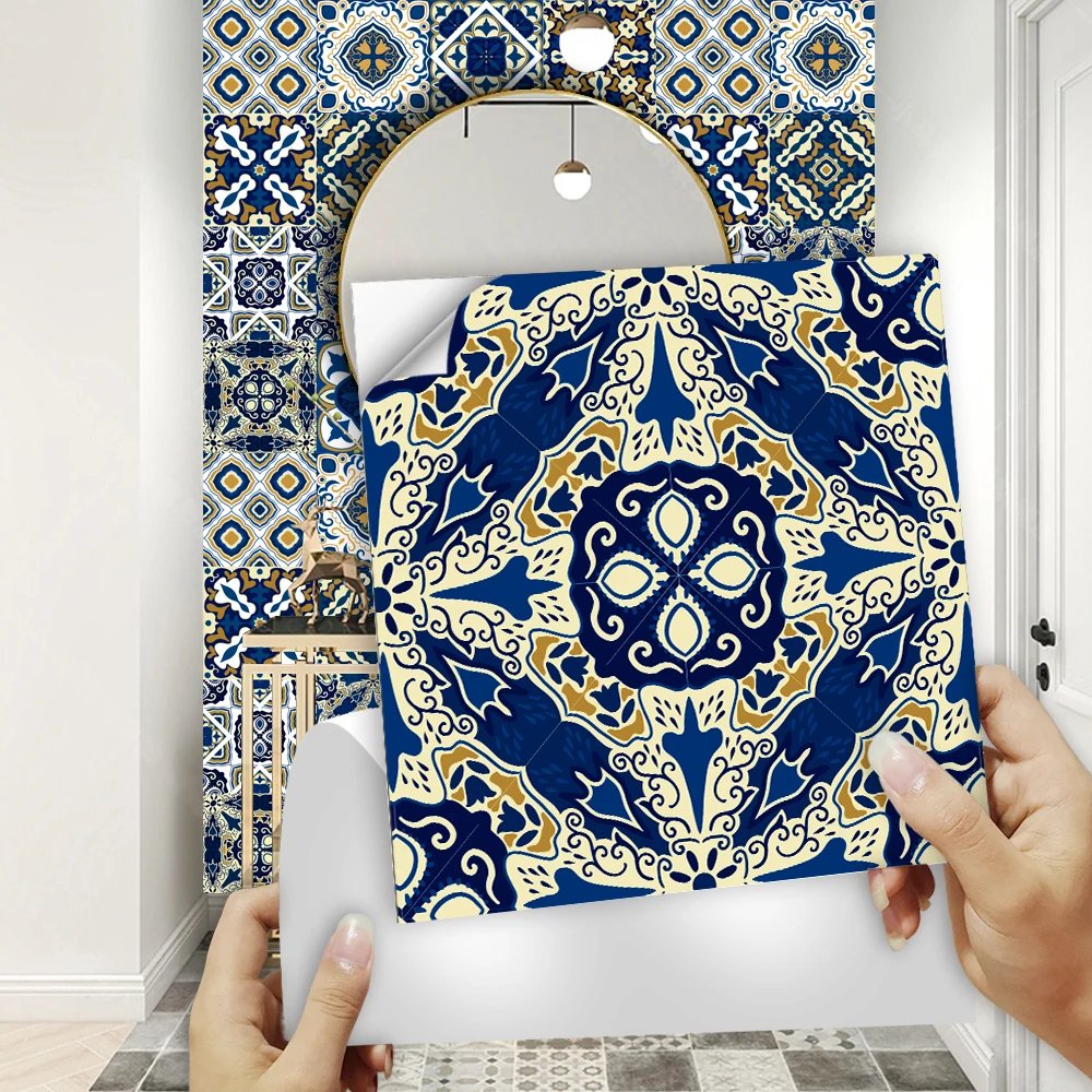 16pcs/Set Matte Waterpoof Tile Wall Sticker Home Decoration Peel & Stick Wallpaper Kitchen Bathroom Wardrobe Floor PVC Art Mural