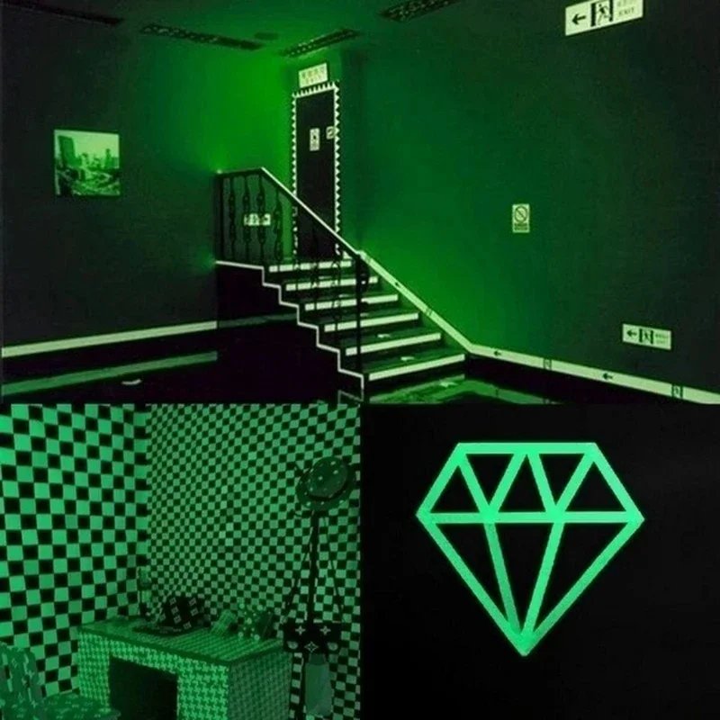 Night Light Strip Waterproof Tape Can Be Cut Wall Stickers Green Luminous Tape Glow in the Dark Staircase Fire Warning Home