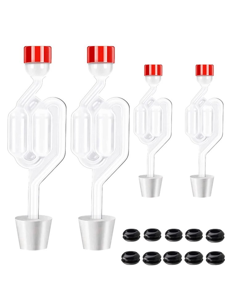 S-Shape Airlocks ,Homebrew Bubble Airlock Carboys Stopper Fermenter Seal Valve with Food Grade Grommets Wine Making Equipment