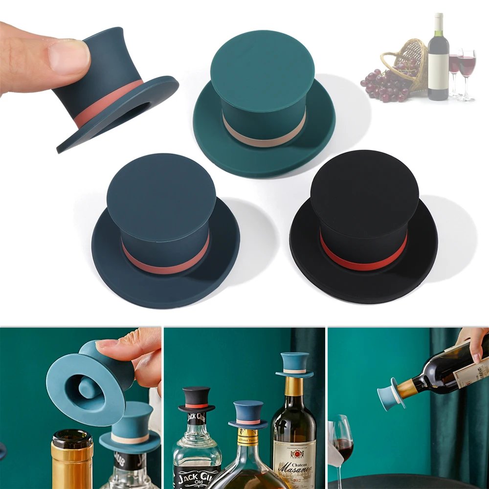 Silicone Champagne Wine Beer Bottle Cork Stopper Plug Wine Bottle Sealer Cap Stopper Bar Kitchen Tool Vacuum Sealed Sealer Plug