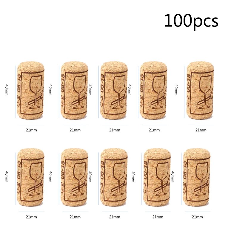 50 100 Pcs Wine Corks Stopper Natural Reusable Functional Portable Wine Cork Straight Stopper for Bottling of Wines or Crafting