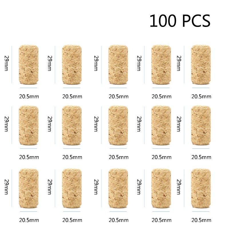 50 100 Pcs Wine Corks Stopper Natural Reusable Functional Portable Wine Cork Straight Stopper for Bottling of Wines or Crafting