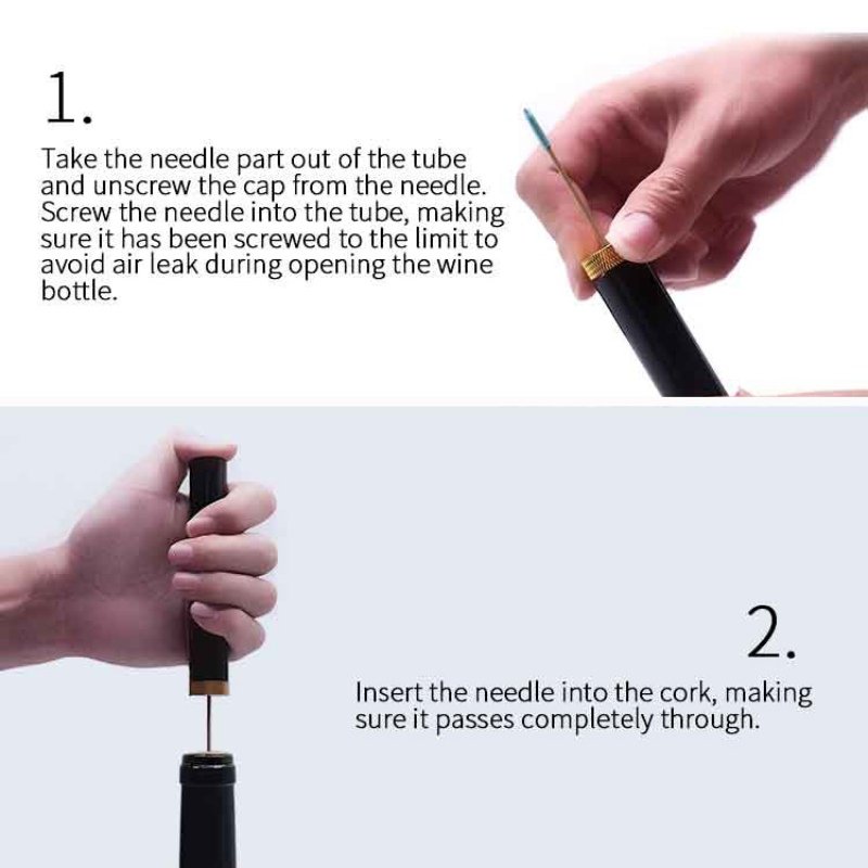 Newest Air Pressure Pump Wine Bottle Opener Portable Stainless Steel Pin Easy Cork Remover Corkscrew for Home Party Wine Lovers