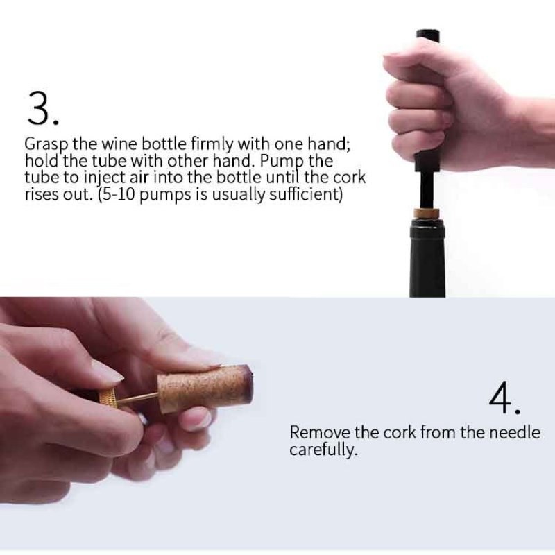 Newest Air Pressure Pump Wine Bottle Opener Portable Stainless Steel Pin Easy Cork Remover Corkscrew for Home Party Wine Lovers