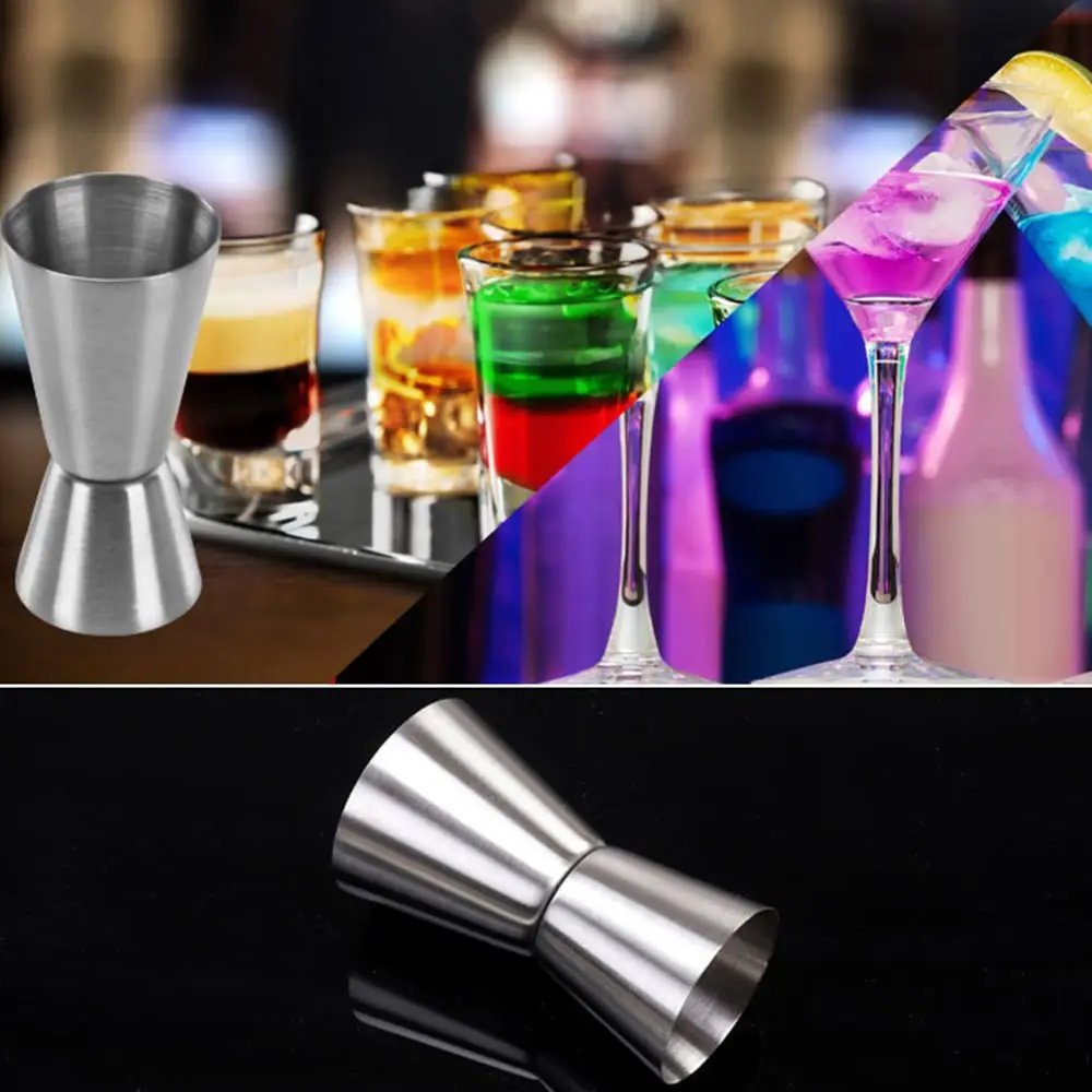 Dual Shot Measure Cup Stainless Steel Measure Jigger Cocktail Mug Drinking Spirit Barware Kitchen Gadgets Bar Tools