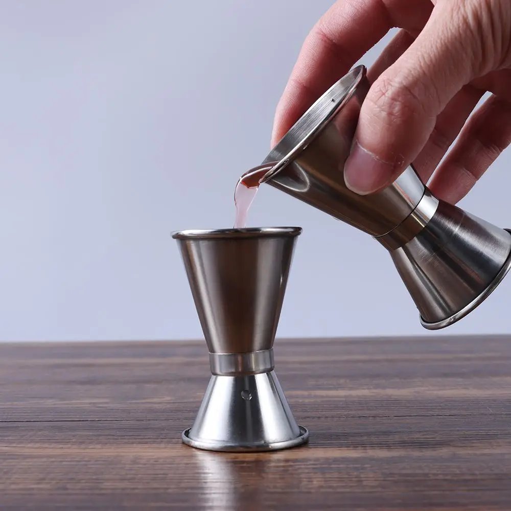 Dual Shot Measure Cup Stainless Steel Measure Jigger Cocktail Mug Drinking Spirit Barware Kitchen Gadgets Bar Tools