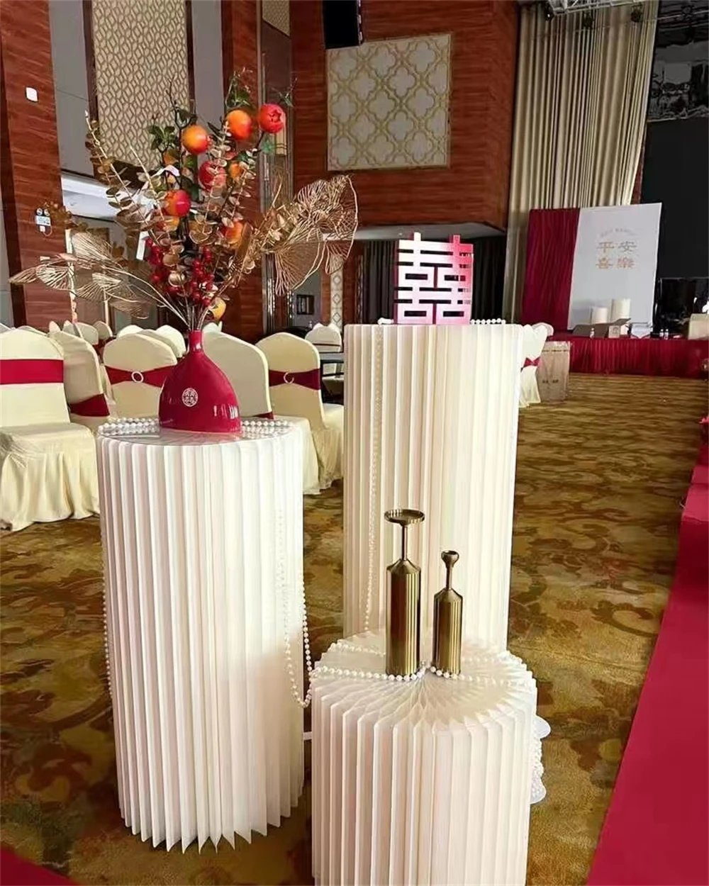 Folding Paper Roman Column Ornaments Birthday Party Wedding DIY Decoration Dessert Cake Table Stand Display Stand Ramadan Decor