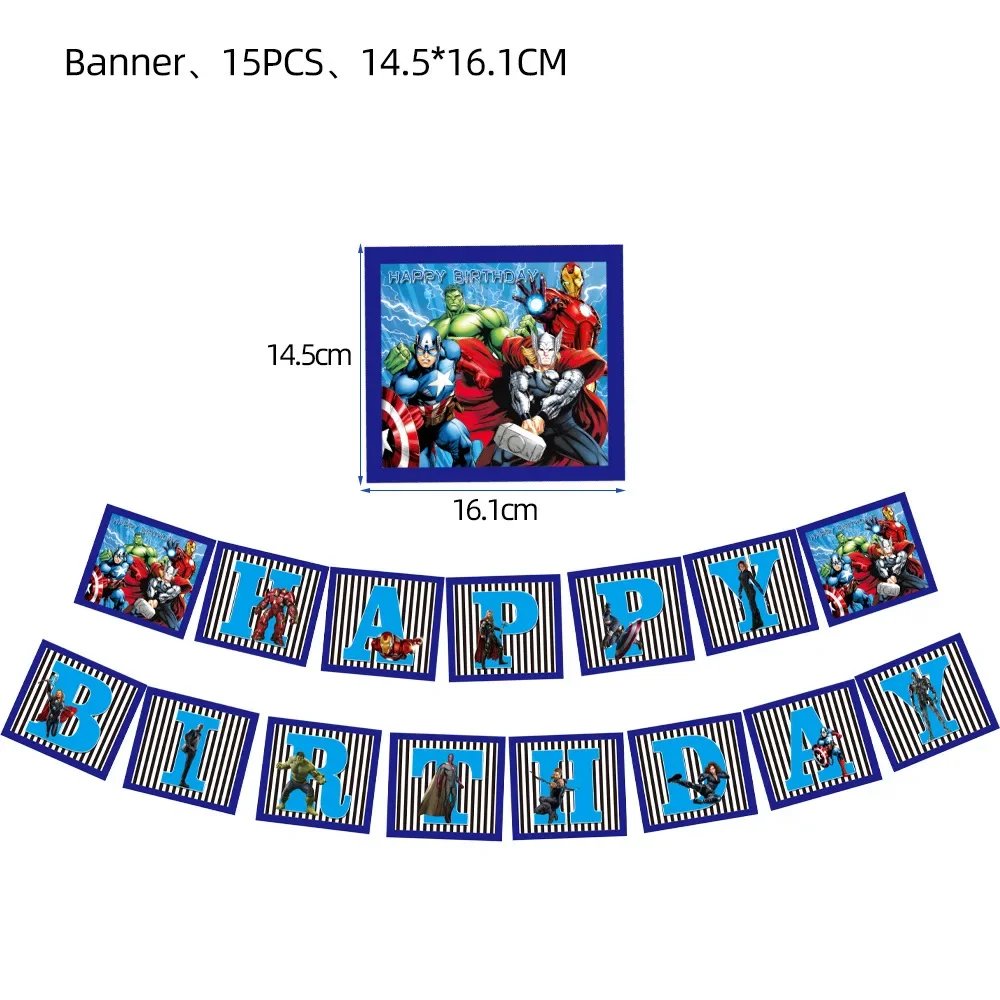 Marvel Comics The Avengers birthday party dinner balloon paper plate paper cup tablecloth disposable tableware