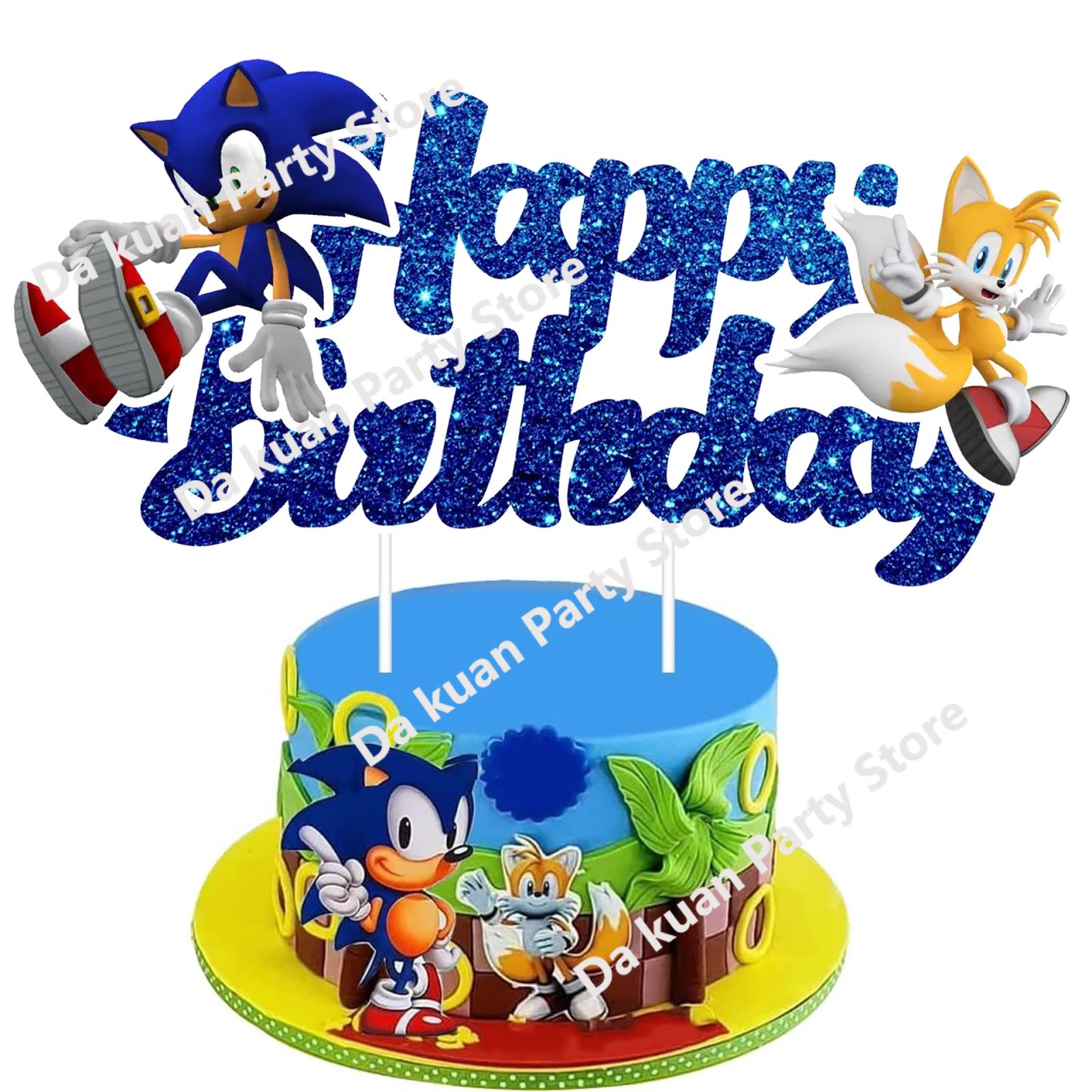 Sonic the Hedgehog Party Supplies Boys Birthday Party Paper Tableware Cake Topper Cupcake Decor Baby Shower Party Decorations