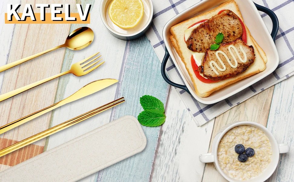 304 Tableware Set Portable Cutlery Set Dinnerware Set High Quality Stainless Steel Knife Fork Spoon Travel Flatware With Box