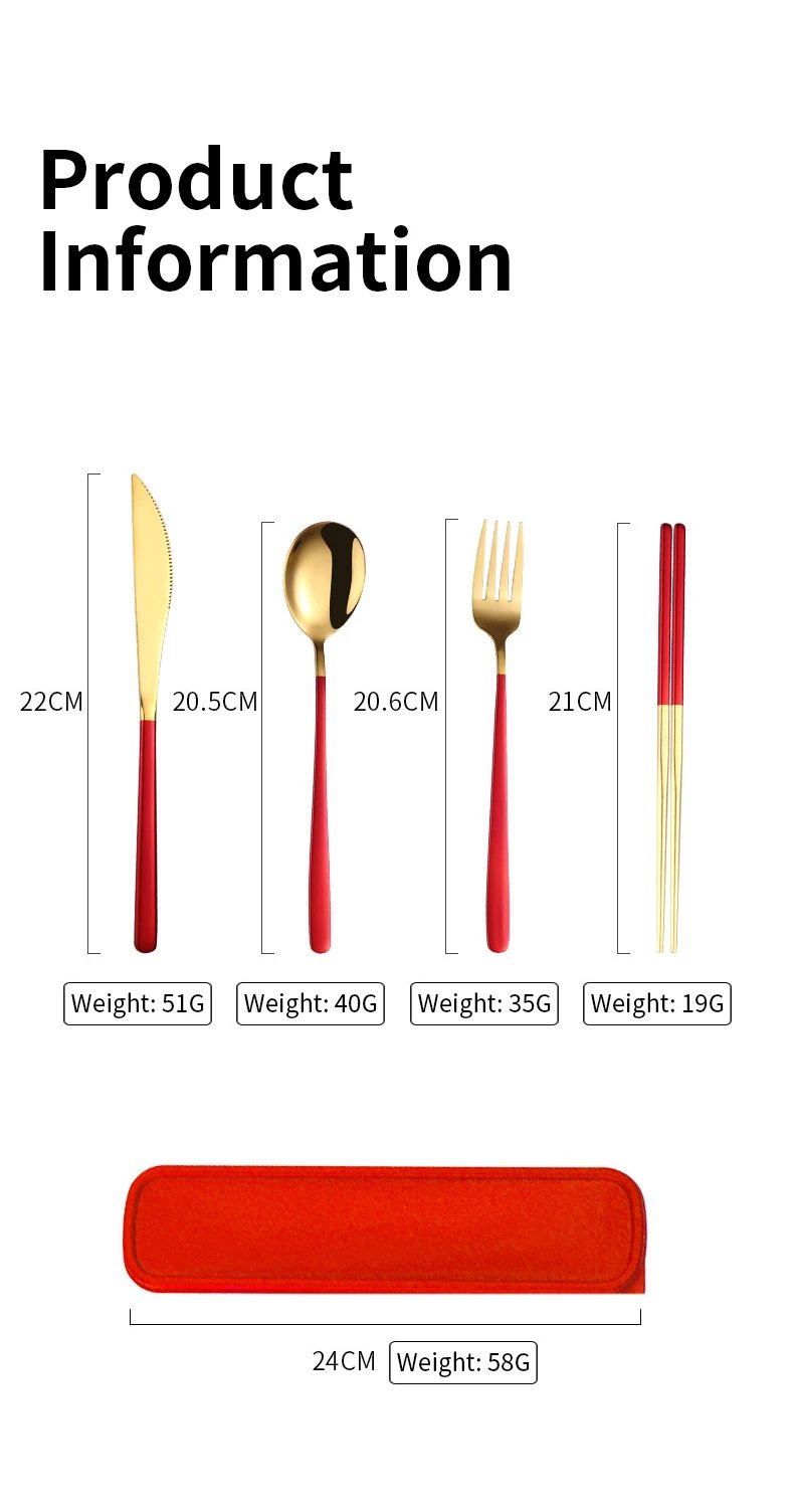 304 Tableware Set Portable Cutlery Set Dinnerware Set High Quality Stainless Steel Knife Fork Spoon Travel Flatware With Box