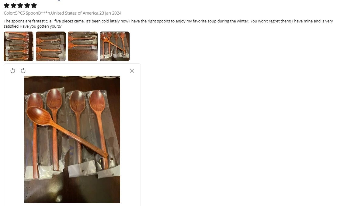 5 Pieces Wooden Spoon Soup  and Fork Eco Friendly Products Tableware Natural Ellipse Ladle  Set s for Cooking