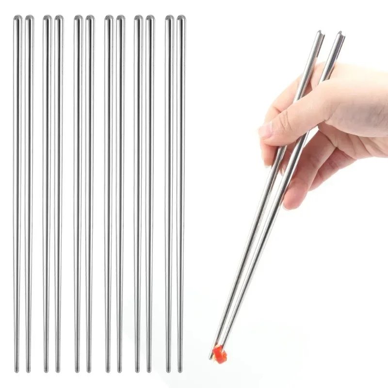 30/1Pair Chinese Chopsticks Stainless Steel Non-slip Sushi Chopstick Korean Japanese Food Metal Stick Reusable Kitchen Tableware 30/1Pair Chinese Chopsticks Stainless Steel Non-slip Sushi Chopstick Korean Japanese Food Metal Stick Reusable Kitchen Tableware