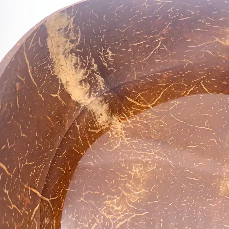 Women 12-15cm Natural Coconut Bowl Dinner Set Handmade Wooden Tableware Wood Spoon Dessert Fruit Salad Mixing Rice Ramen Bowl