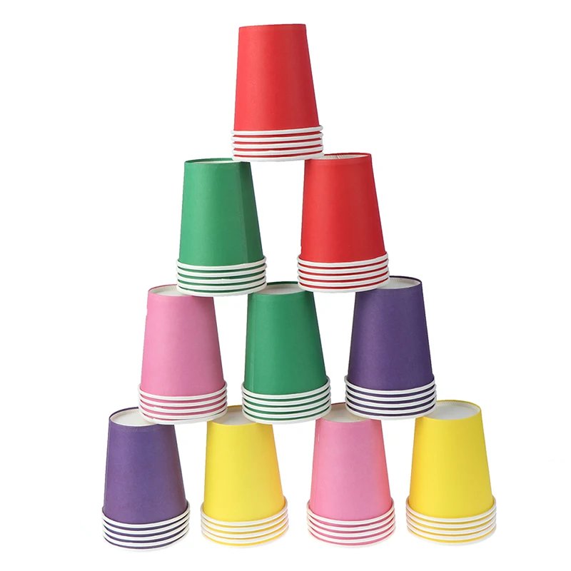 10pcs Color Disposable Cups Handmade Paper  Kindergarten DIY  Household Coffee Cup Materials Kitchen Accessories