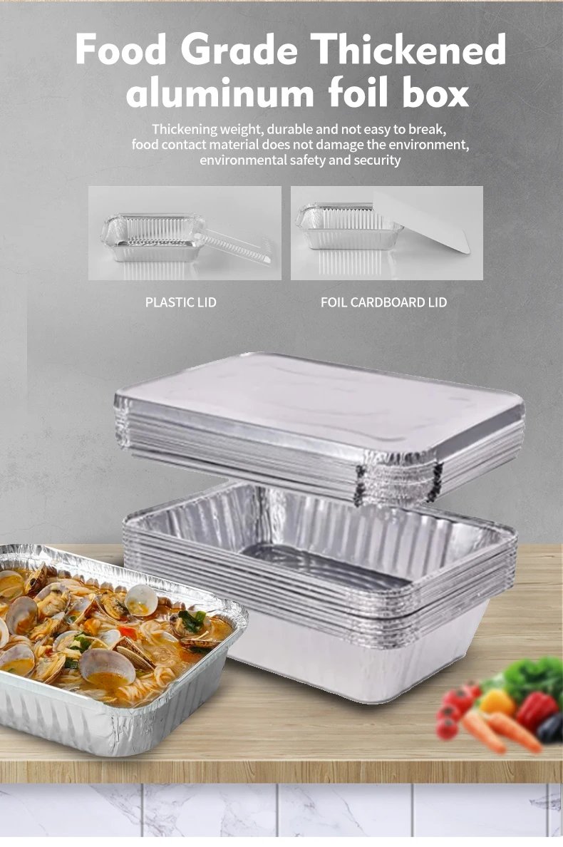 700ML Rectangular Tin Foil Tray Disposable Food Container Aluminum Foil Takeaway Box for Packaging, Baking, Roasting（20 Pack)