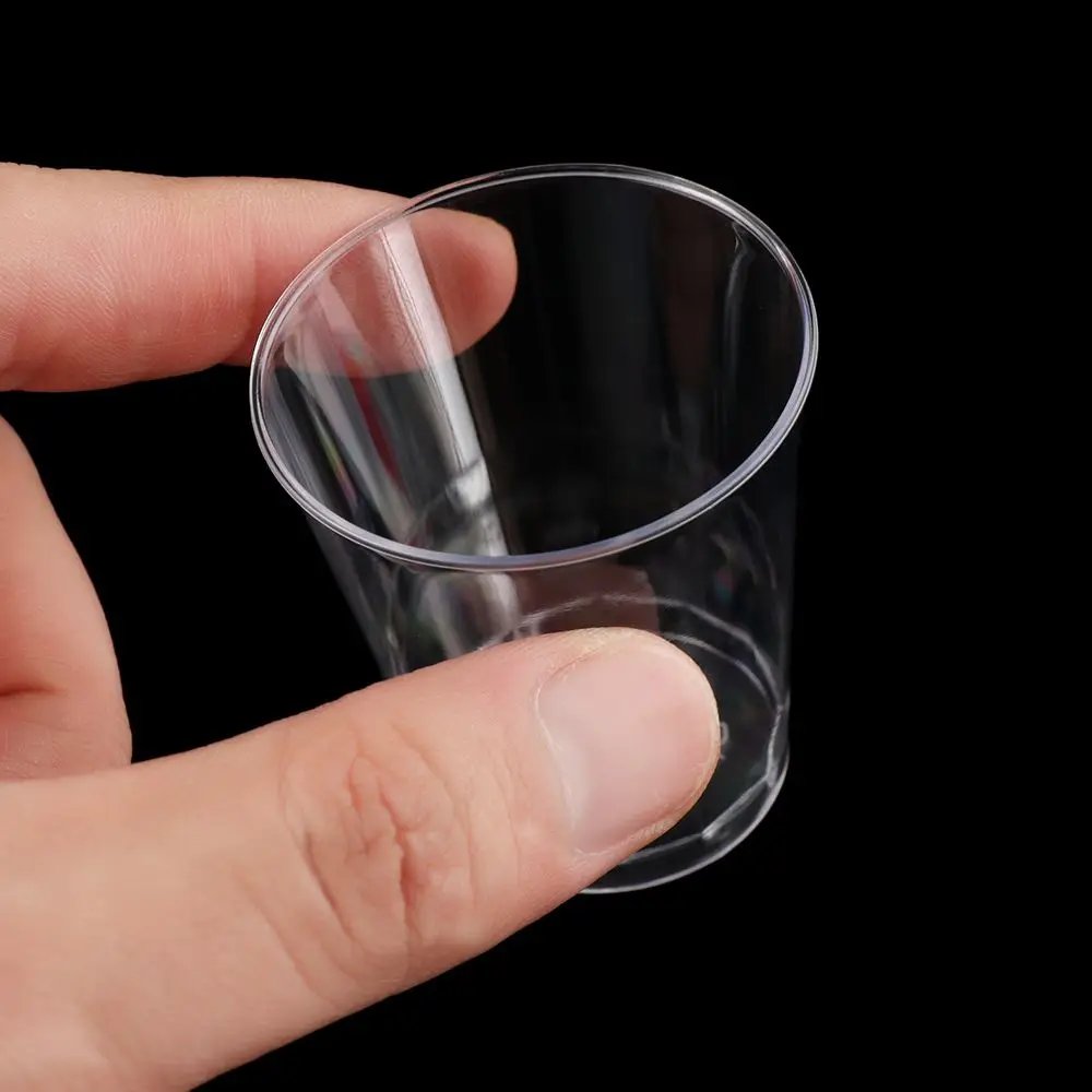 50ml/90ml Round Home Kitchen Cup Disposable Plastic Shot Glasses Dessert Cups Drinks Wedding Party Decorations Supplies