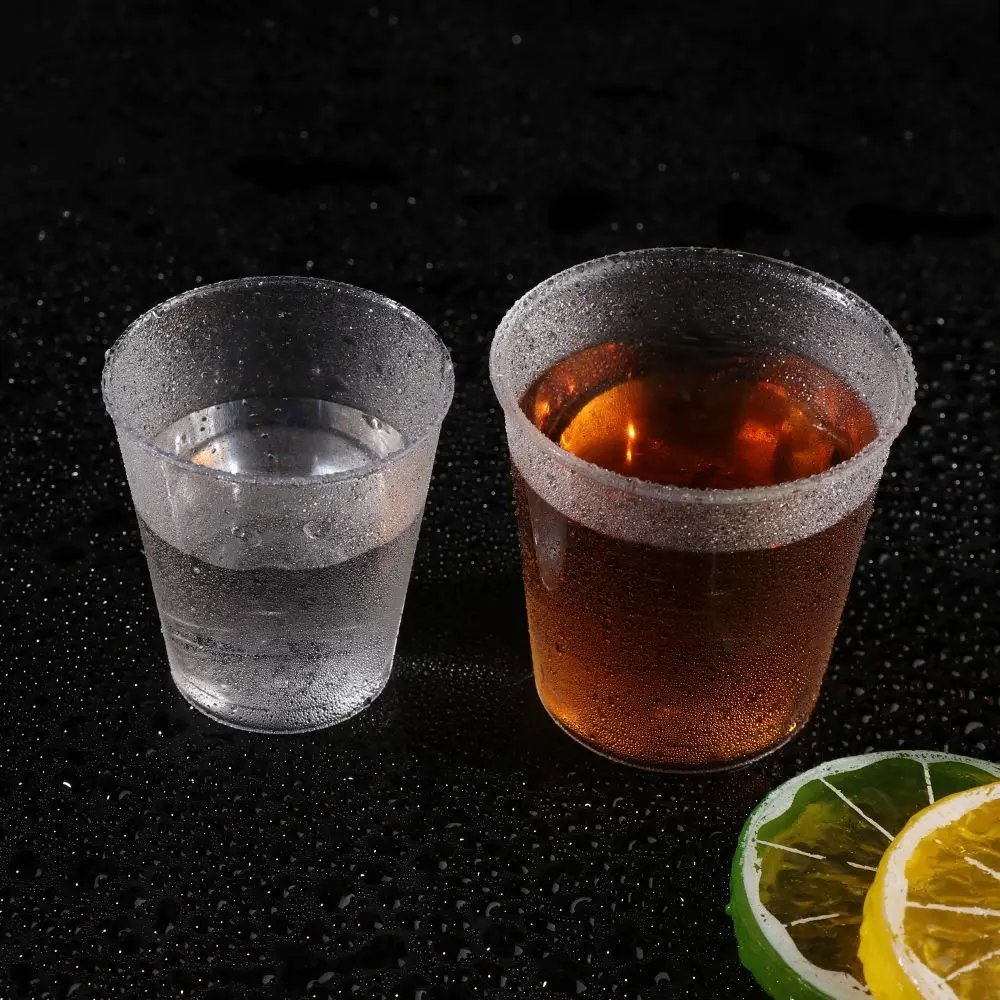 50ml/90ml Round Home Kitchen Cup Disposable Plastic Shot Glasses Dessert Cups Drinks Wedding Party Decorations Supplies