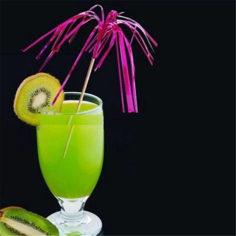 40Pcs Disposable Tableware Wood Rainbow Fireworks Fruit Desserts Forks Wedding Birthday Party Cocktail Drinks Decoration