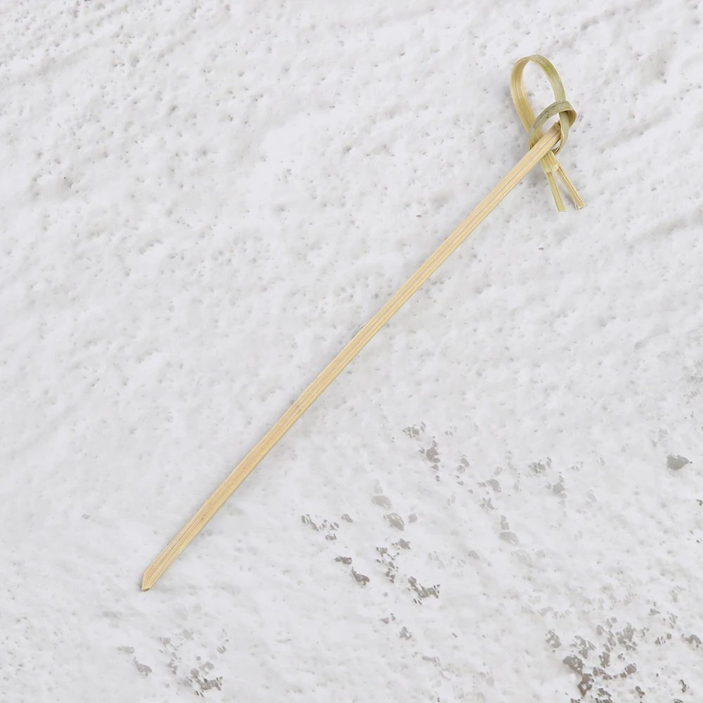 100Pcs Barbeque Bar Tool Kitchen Bar Cocktail Picks Disposable Bamboo Knot Skewers Fruit Forks Stick Household Party Decoration