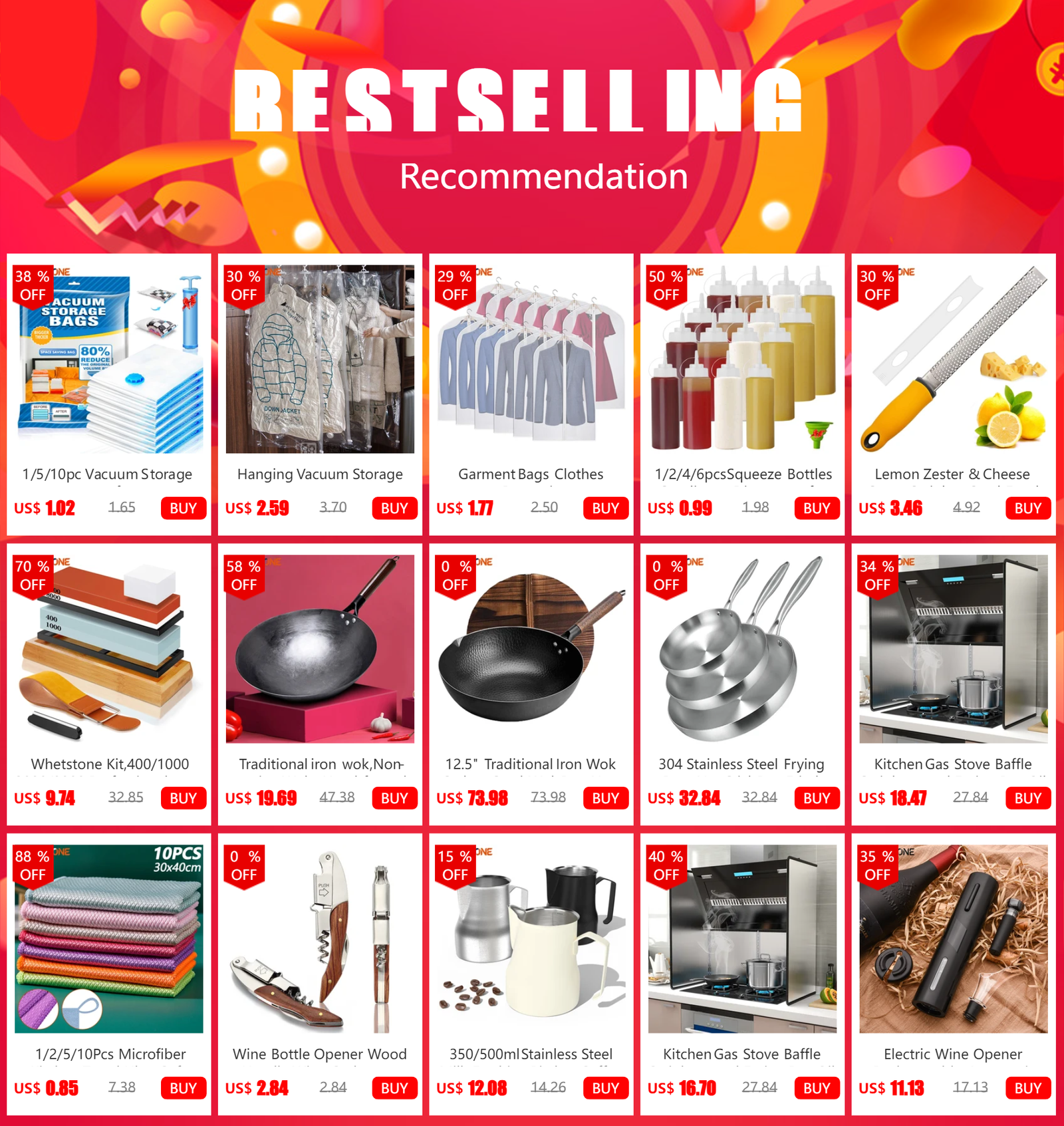 Traditional iron wok,Non-coating Woks Hand forged  For Kitchen PanWooden Handle Wok Kitchen Gas Pot Cookware